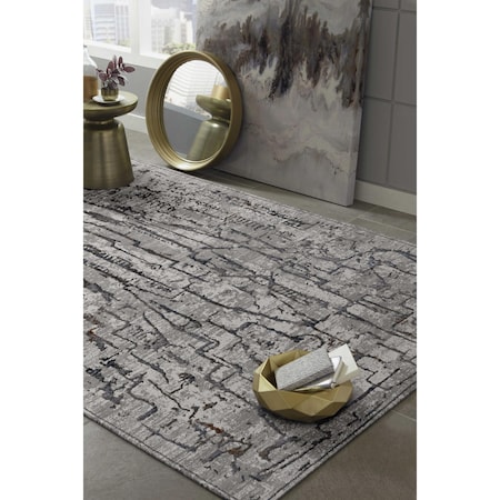 Homeroots 79 x 114 in. Grey Polyester Rug 374802